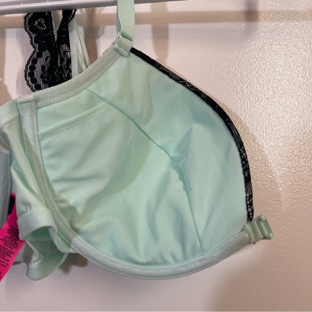 36 D Mint And Black Lacygreen La Senza Front Clip Bra - Picture 9 of 10